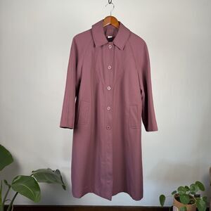 Vintage 70s ILGWU Union Made Mauve A-Line Swing Coat | Mid-Century Trench Jacket